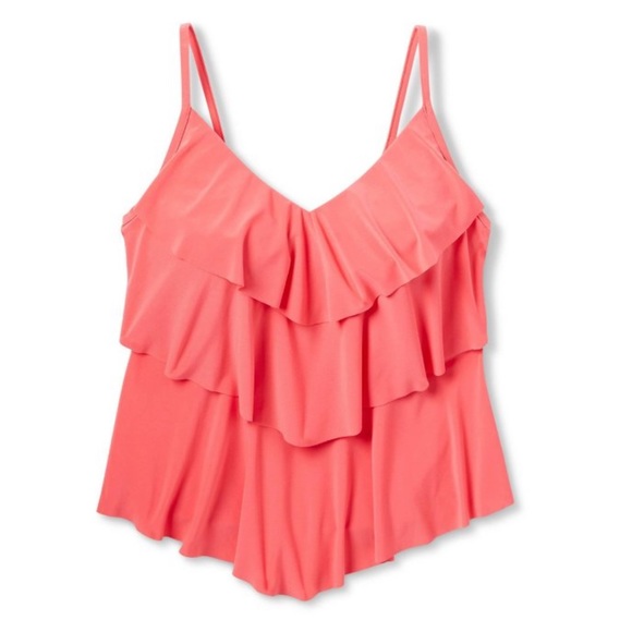 Women's Tiered Tankini Top - Aqua Green®
Coral Pink S. NWT - Picture 3 of 5